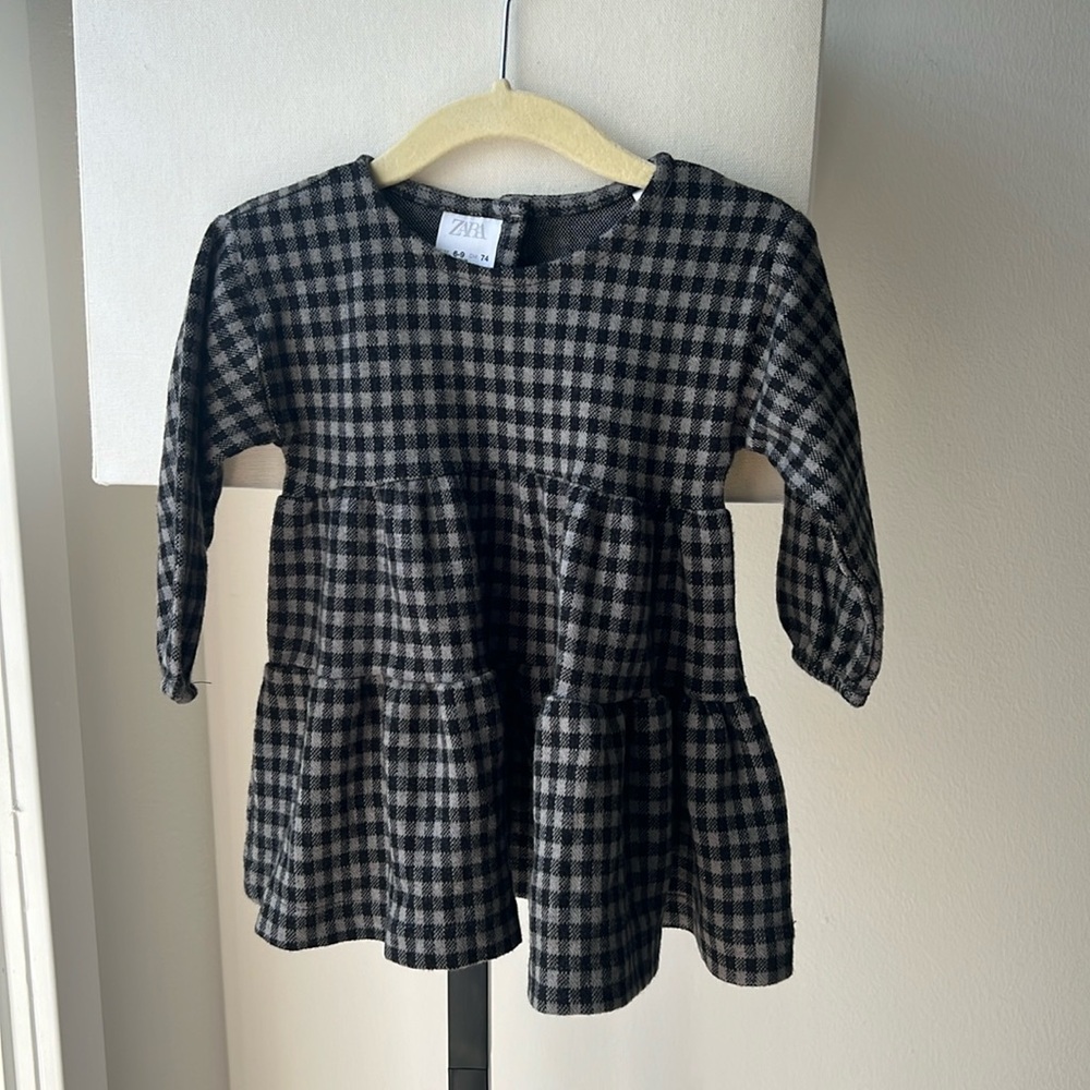 Zara Gingham grey dress